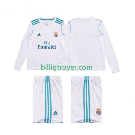 Billige Fotballdrakter Real Madrid 2017 Barn Retro Hjemmedraktsett 2018 Langermet